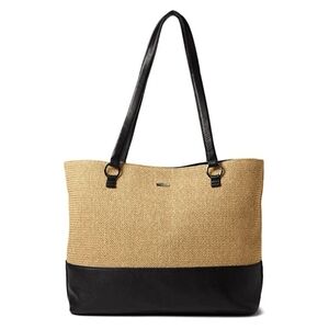 Hammitt Andersen Tote Chaparral Raffia Leather Tote, Tan/Black